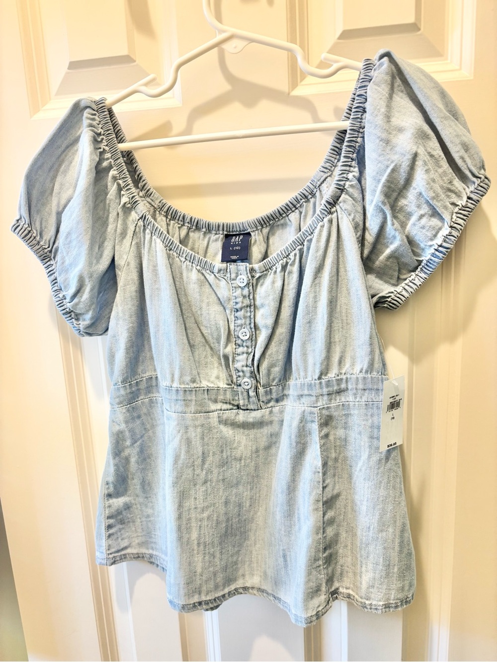GAP Girll’s Denim Puff Sleeve Shirt